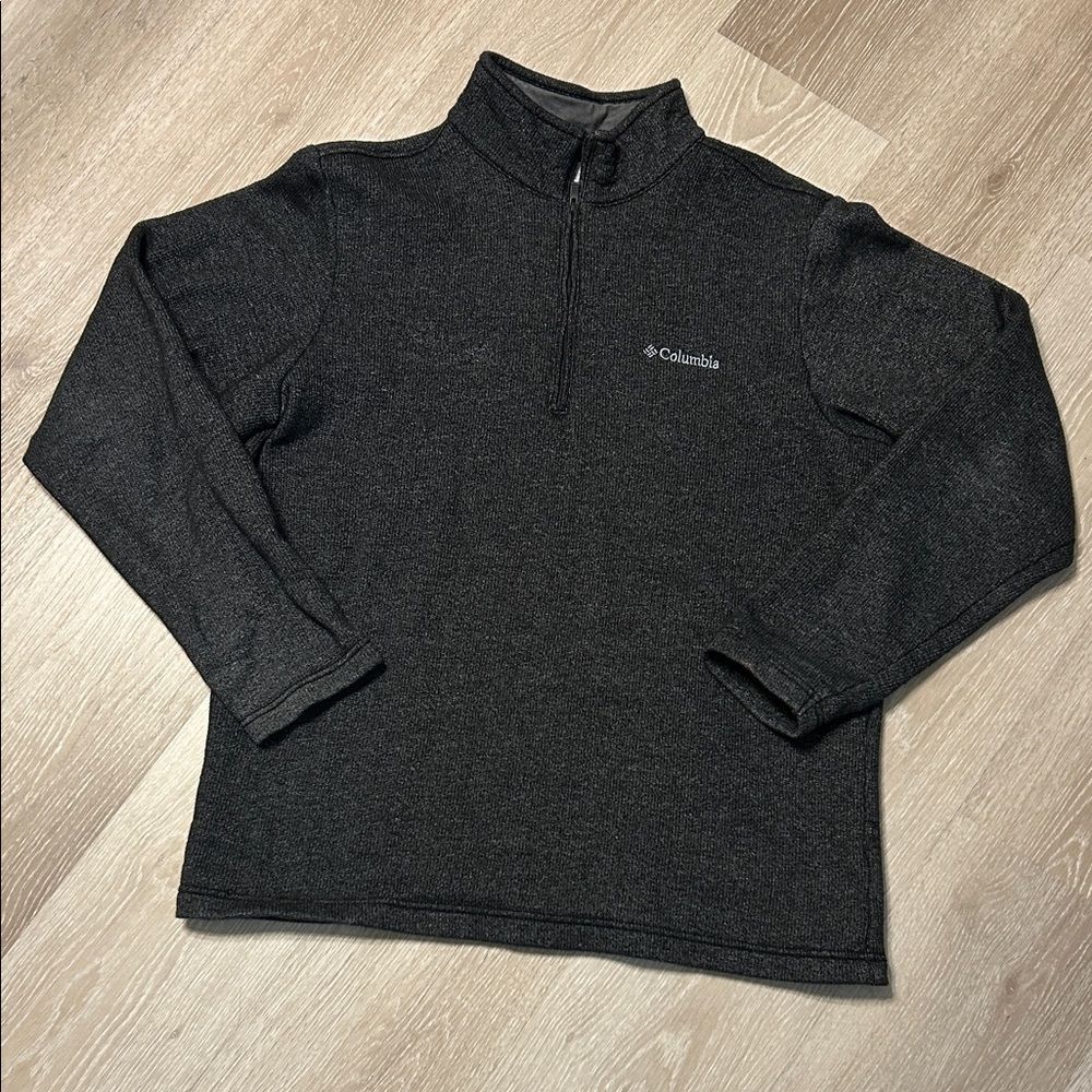 Columbia Men's Great Hart Mountain Charcoal 1/4 Zip-Up Sweater